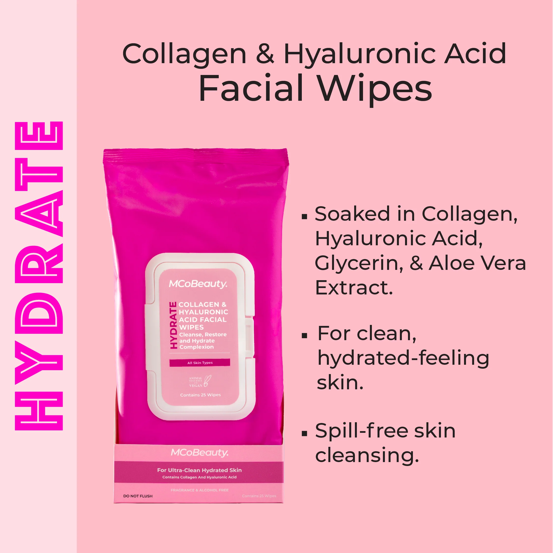 Collagen & Hyaluronic Acid Facial Wipes - Image 3